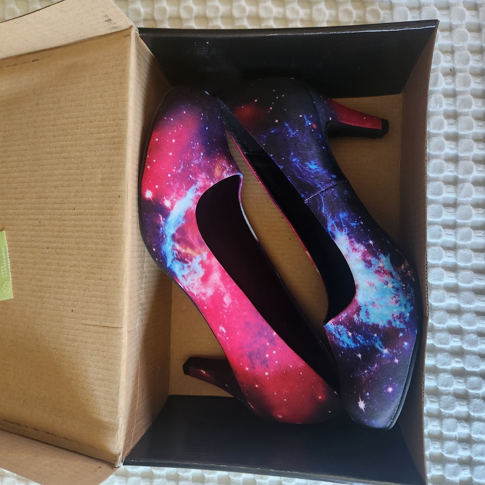 Galaxy Print Women's Heels